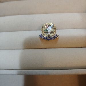 Gold Past Matron Pin with Star Design